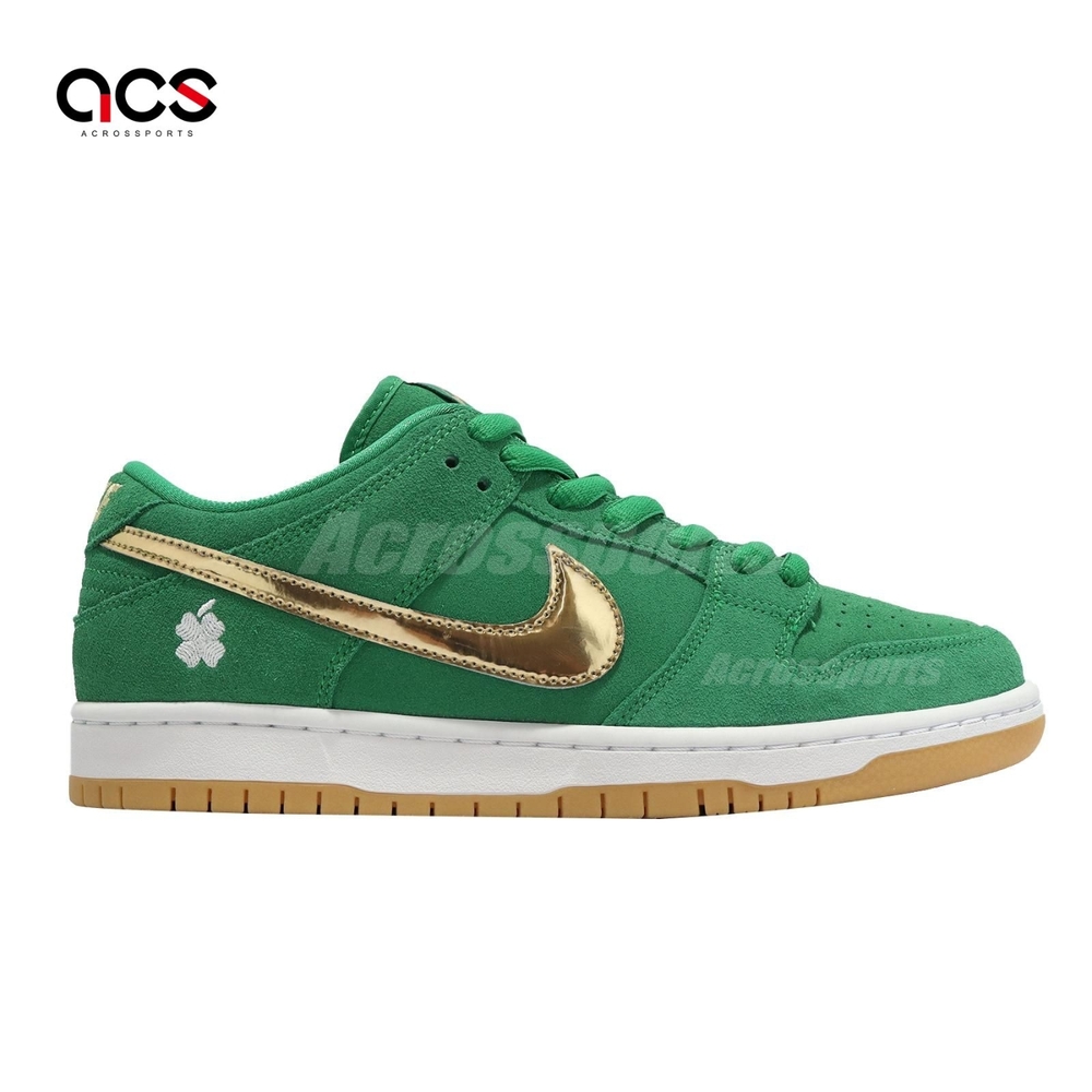 Nike SB Dunk Low Pro 男鞋女鞋金勾麂皮St Patrick Day 綠金BQ6817-303