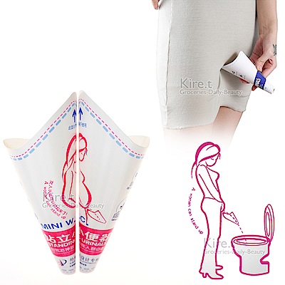 孕婦 女性 站立 專用拋棄式小便器 尿尿 漏斗 kiret-超值40入
