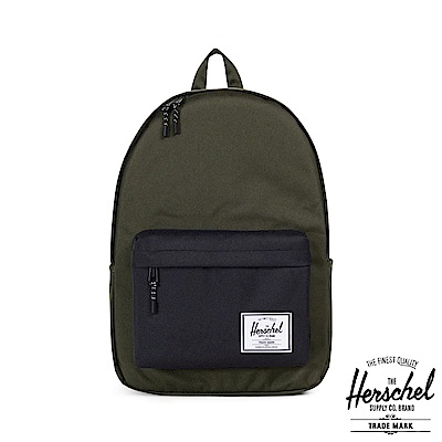 Herschel Classic XL 後背包-深綠黑色拼接