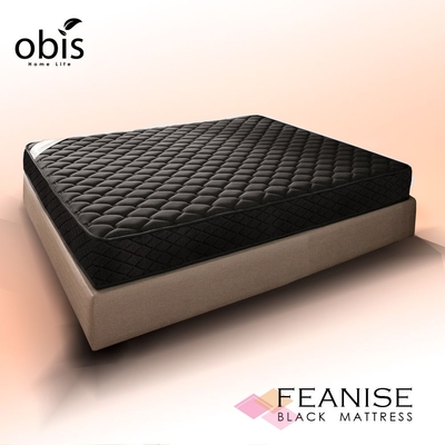 【obis】鑽黑系列-FEANISE二線奈米石墨烯獨立筒無毒床墊(20CM)[雙人加大6×6.2尺]