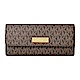 MICHAEL KORS JET SET TRAVEL金牌LOGO PVC薄長夾夾(深咖啡 product thumbnail 1