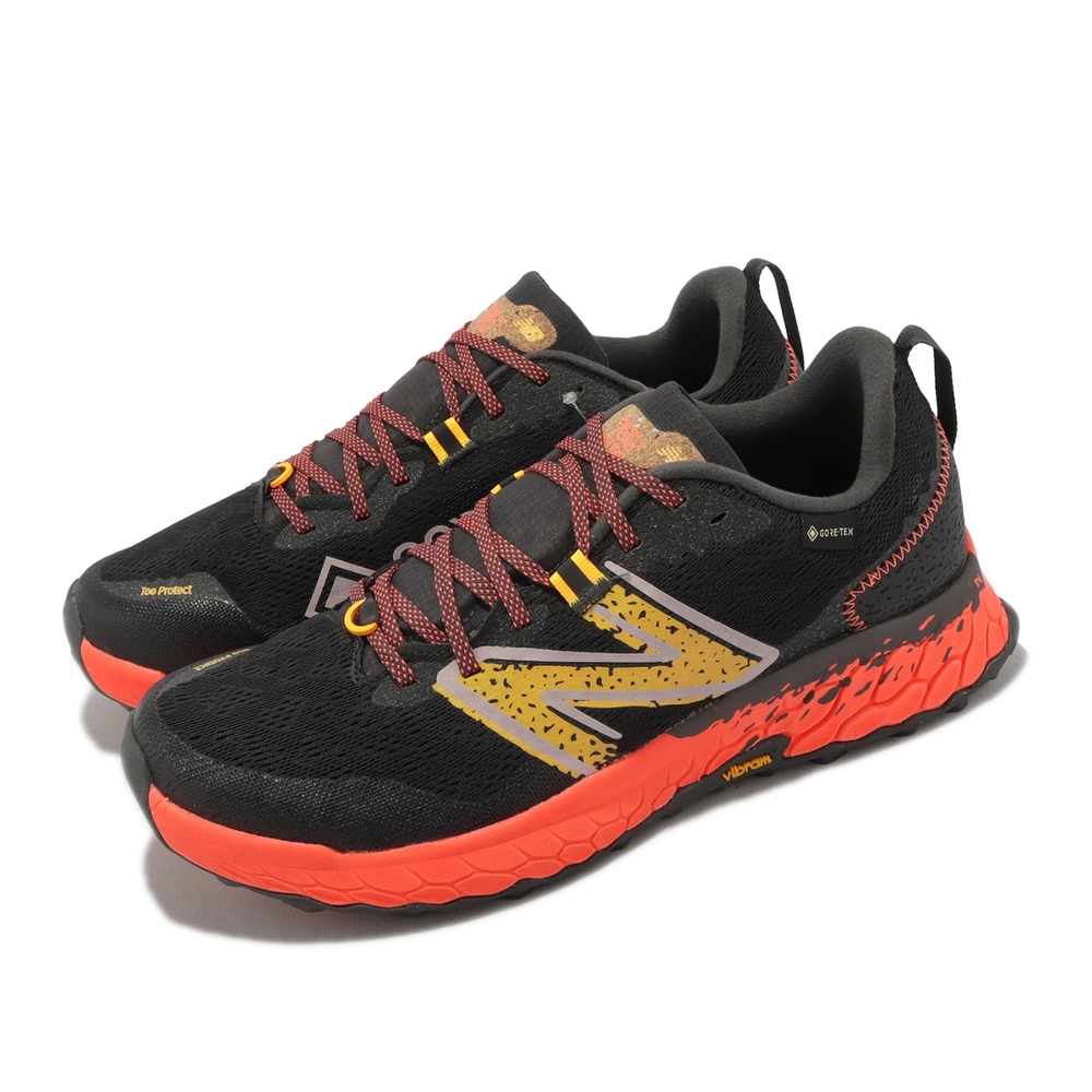 New Balance 越野跑鞋 Hierro V7 GTX 2E 男鞋 寬楦 黑 橘 防水 全地形 NB 戶外 MTHIERX7-2E