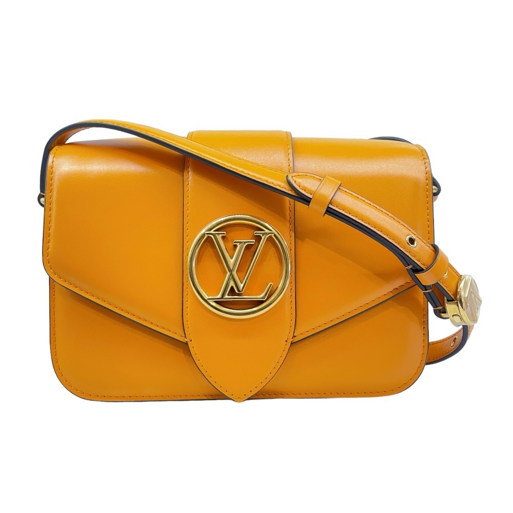 Louis Vuitton 路易威登 全皮PONT 9 磁釦翻蓋斜背包(夏日黃金色金釦/M55946/晶片款)