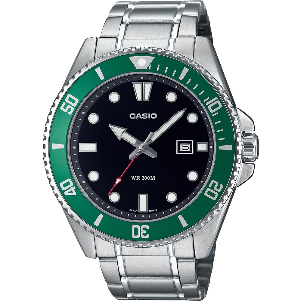 CASIO 水鬼 槍魚 200米運動休閒潛水錶(不鏽鋼X多色任選) MDV-107D product image 1