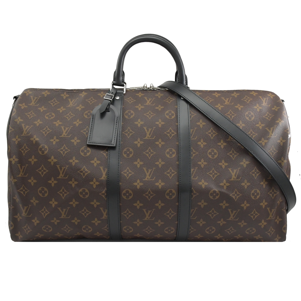 LV M56714 KEEPALL BANDOULIERE 55 經典印花皮革兩用旅行袋(黑邊)