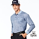 【Lynx Golf】男款歐洲進口布料純棉絲光花卉圖樣造型胸袋款長袖POLO衫-藍色 product thumbnail 2