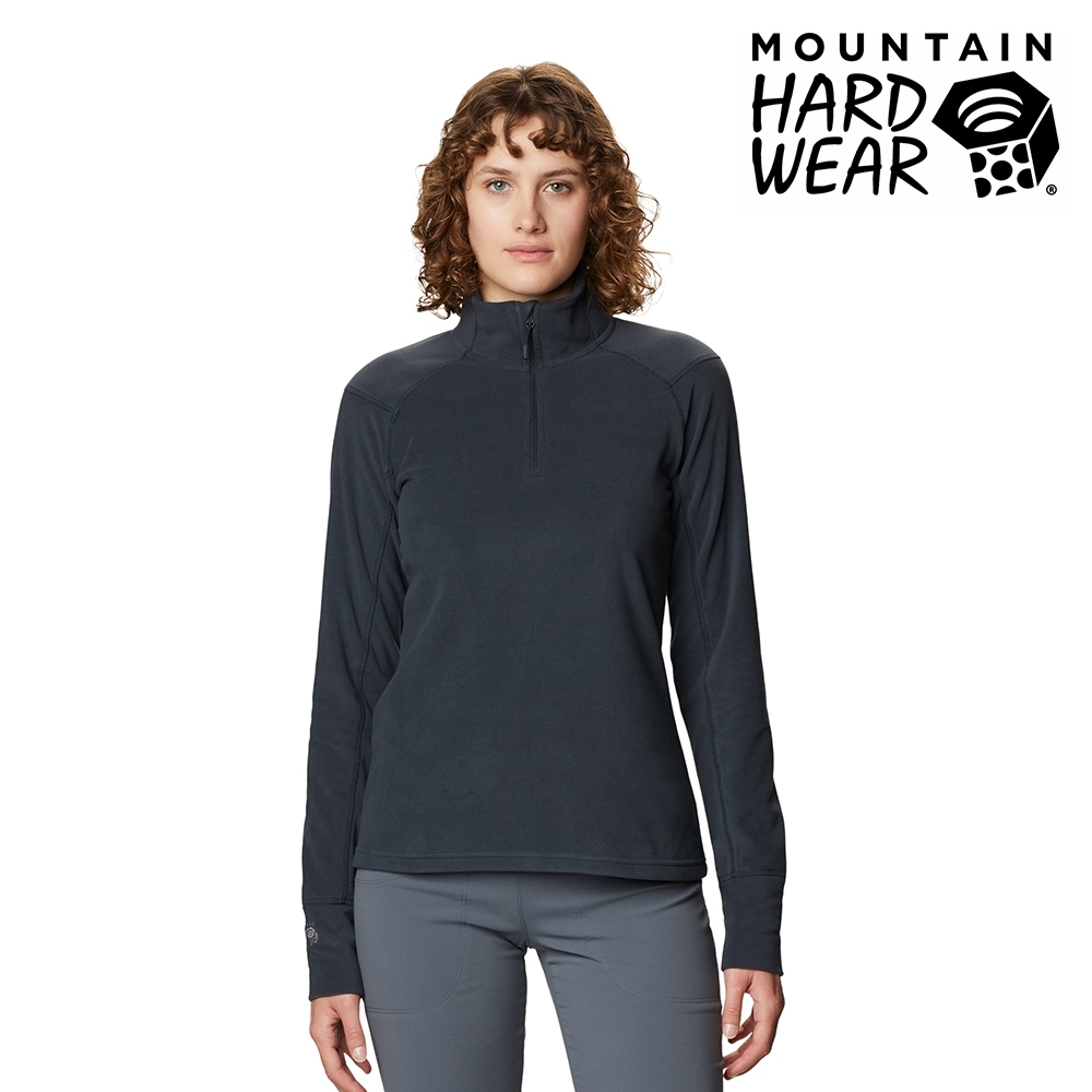 【美國 Mountain Hardwear】Microchill 2.0 Zip T-Shirt 保暖長袖排汗衣 女款 深風暴灰 #1677371