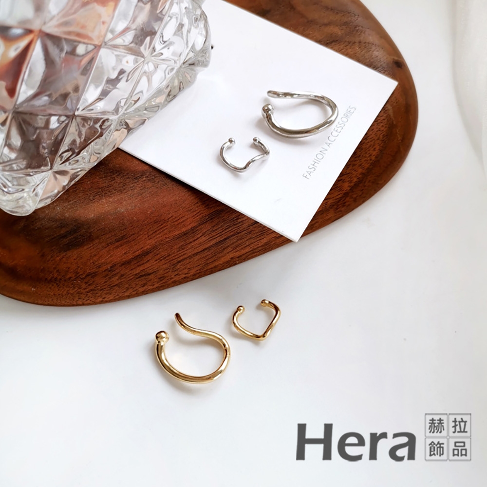 【Hera 赫拉】簡約金屬不規則小巧耳骨夾一對-2色 H11007165