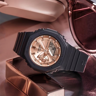 CASIO 卡西歐 G-SHOCK ITZY禮志配戴款 粉紅金八角農家橡樹手錶 女錶 迎春好禮 GMA-S2100MD-1A