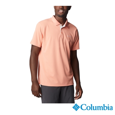 Columbia 哥倫比亞 男款-UPF30快排Polo衫-橘紅 UAO01260AH / S23