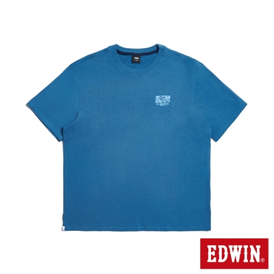 EDWIN 寬版 變色機器人短袖T恤-男-灰藍色