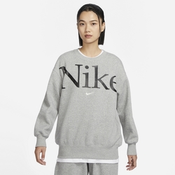 NIKE AS W NSW PHNX FLC OS LOGO CREW 女長袖上衣-灰-FN3655063