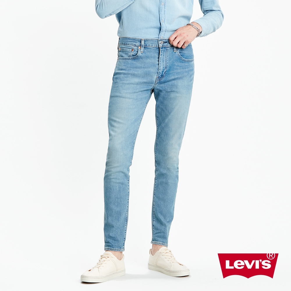 Levis 男款 上寬下窄 512 低腰窄管牛仔褲 淺藍水洗 彈性布料