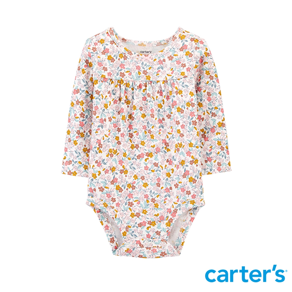 【Carter's】小花兒印花長袖包屁衣(6M-24M)