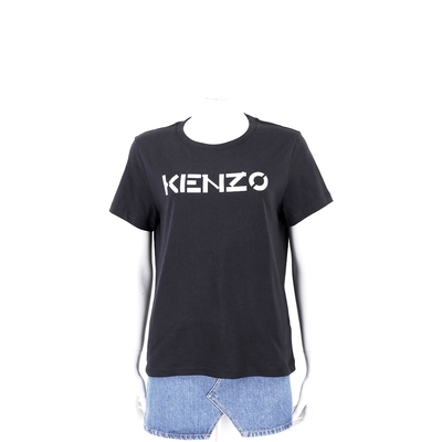 KENZO 字母徽標黑色棉質TEE T恤