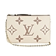 Louis Vuitton Double Zip Pochette 經典LOGO花紋雙層鏈袋斜背包(米) product thumbnail 1