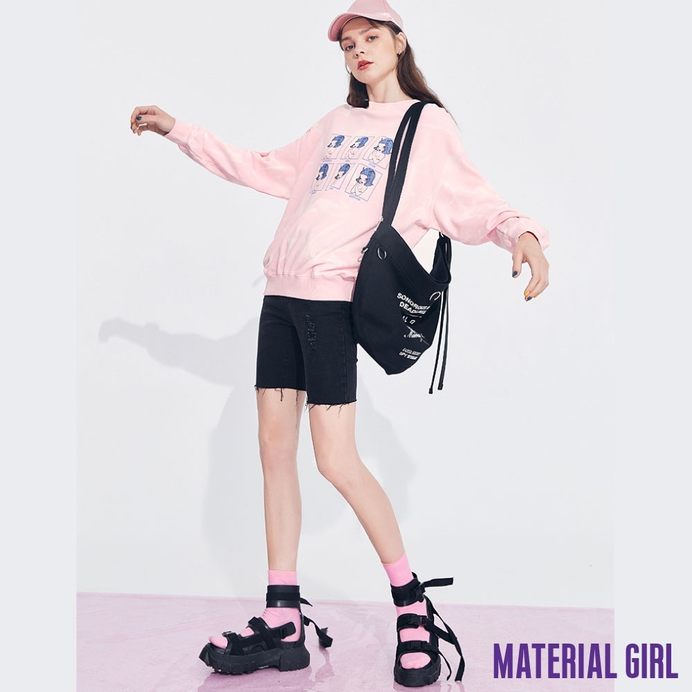 MATERIAL GIRL 可愛情緒範例渲染大學T-12031