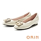 ORIN 造型簍空金屬釦環真皮 女 低跟鞋 白色 product thumbnail 1
