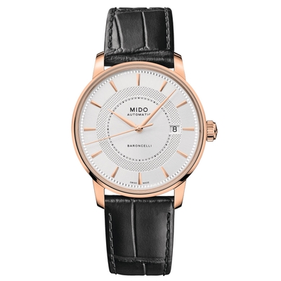 MIDO美度 官方授權 BARONCELLI SIGNATURE永恆系列 經典機械腕錶 母親節 禮物 39mm/M0374073603101