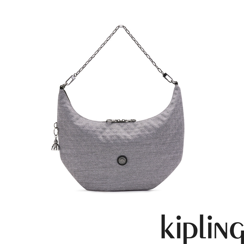 Kipling 率性經典灰月牙型側肩包-HANIA