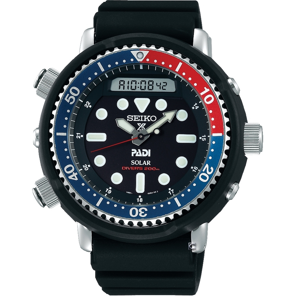SEIKO ProspexPADI雙顯潛水太陽能腕錶(SNJ027P1)/47.5mm