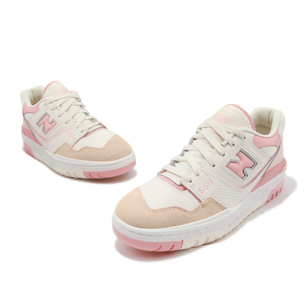 New Balance 休閒鞋550 女鞋白櫻花粉草莓牛奶復古IU 李知恩NB 紐巴倫