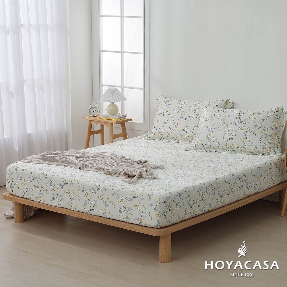 HOYACASA 100%天絲枕套床包三件組- 洛妮卡(雙人)
