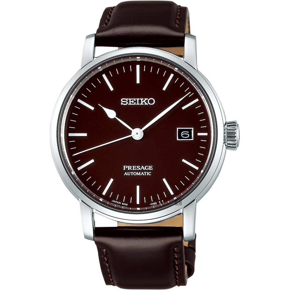 SEIKO PRESAGE 琺瑯工藝機械錶 送禮推薦-紅棕/40mm (SPB115J1)_SK045