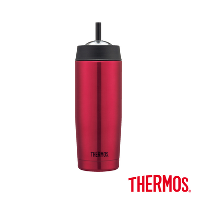 thermos 膳魔師不鏽鋼真空吸管隨行瓶0.47l(ts403)-pk(深粉紅色)