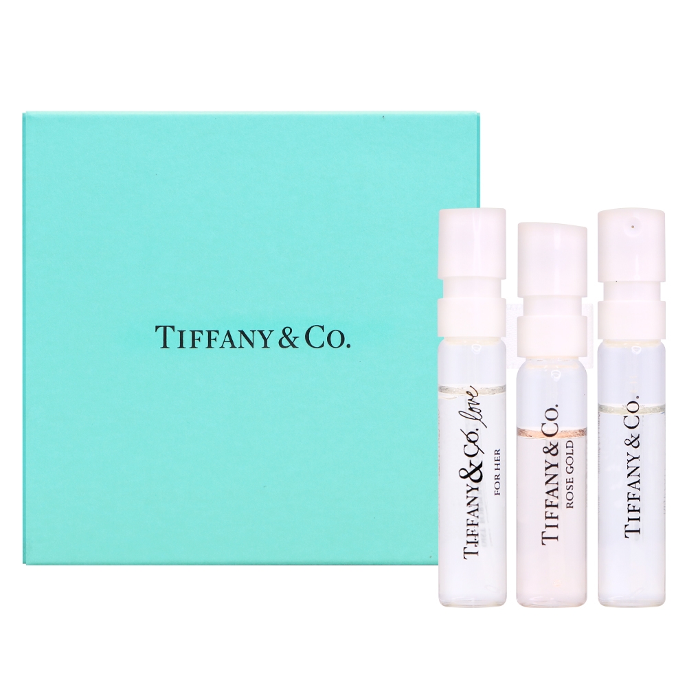 Tiffany & Co. 蒂芬妮經典香水針管禮盒 3入組 (同名女性淡香精1.2ml+玫瑰金女性淡香精1.5ml+愛語女性淡香精1.2ml)