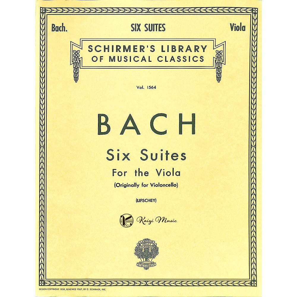 【凱翊｜Schirmer】巴哈：6首中提琴組曲Bach：6 Suites For Viola Solo (Schirmer Library of Classics Volume 1564) | 拾書所