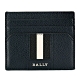 BALLY  金屬字母LOGO 黑白條紋 防刮牛皮萬用卡片夾(深藍色) product thumbnail 1