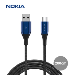 【NOKIA諾基亞】經典極速充電線 Type C 200CM 2A-兩入組 兩色(藍/綠) (P8201A-2)