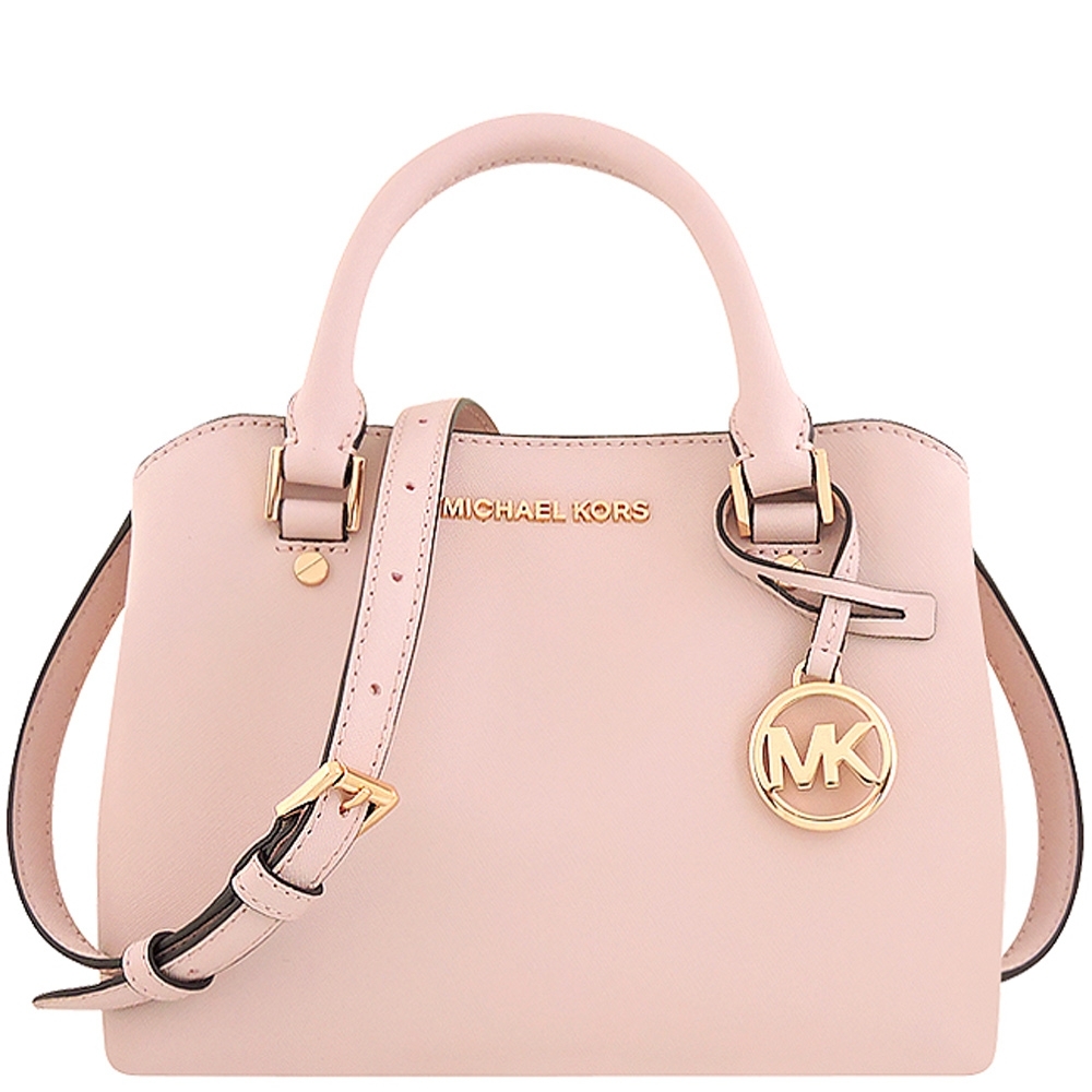 MICHAEL KORS Savannah 防刮牛皮手提/斜背兩用包(櫻花粉色)