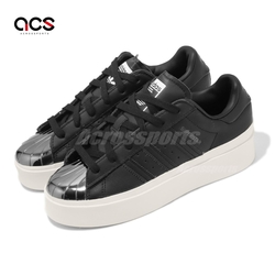 adidas 休閒鞋 Superstar Bonega W 女鞋 黑 白 金屬感 厚底 增高 皮革 鏡面 愛迪達 GX4405