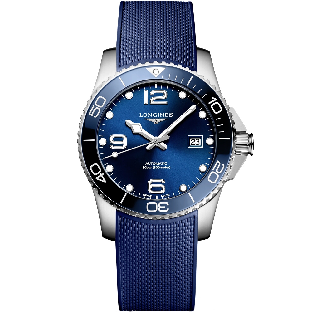 LONGINES 浪琴 官方授權 深海征服者浪鬼陶瓷潛水機械錶 年終送禮-41mm L3.781.4.96.9