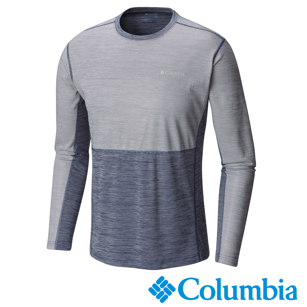 Columbia哥倫比亞 男款-防曬50長袖上衣-深藍 UAE01820NY