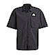 Adidas M CE Q2 Shirt [IR5188] 男 短袖 襯衫 運動 休閒 寬鬆 防潑水 拉鍊 黑 product thumbnail 1
