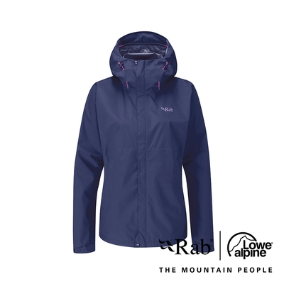 【RAB】Downpour Eco Jacket 透氣防風防水連帽外套 女款 飛彈藍 #QWG83