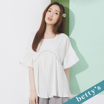 betty’s貝蒂思 優雅剪裁壓摺上衣(白色)