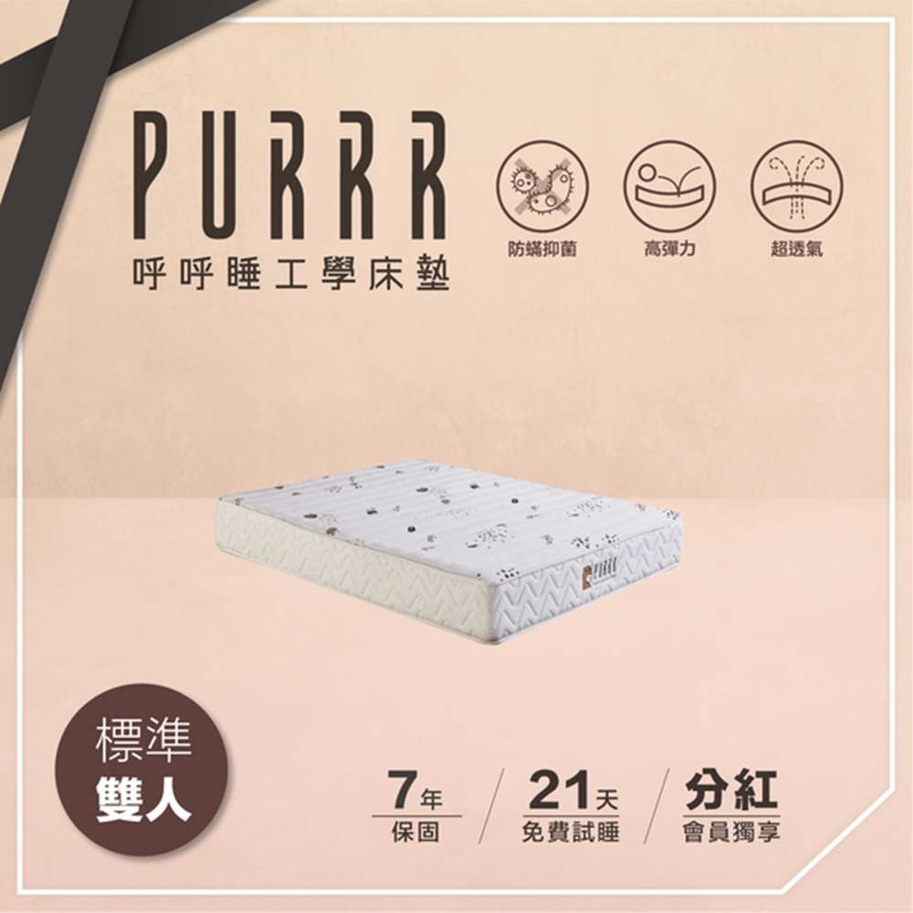 PURRR呼呼睡 | 全綿床墊 環保咖啡系列-標準雙人