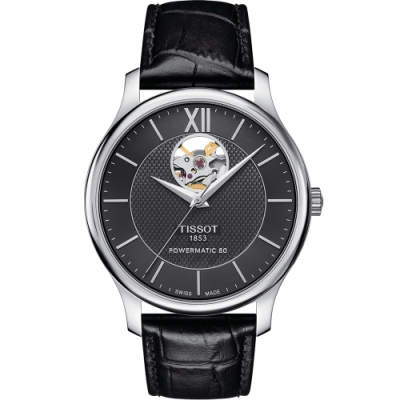 TISSOT 天梭 官方授權 Tradition 古典懷舊機械錶(T0639071605800)40mm