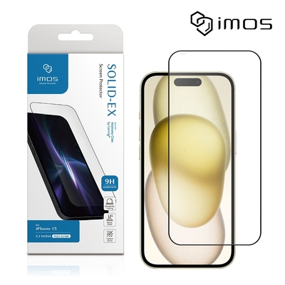 imos iPhone 16 Plus/15 Plus/14 Pro Max 6.7吋 2.5D高透9H超細黑邊康寧玻璃貼(AGbc)