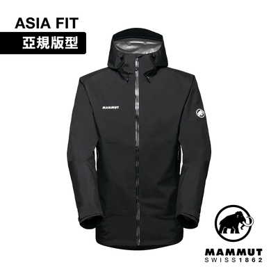 【Mammut 長毛象】Convey Tour HS Hooded Jacket AF 防風防水連帽外套 黑色 男款 #1010-28451