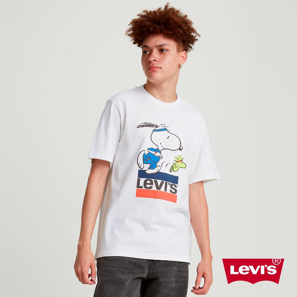 Levis X Snoopy sport限量聯名 男款 短袖T恤 史努比、糊塗塔克賽跑Logo