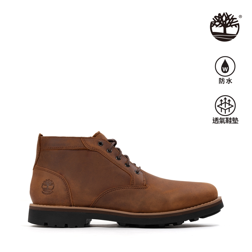 Timberland 男款銹褐色全粒面皮革Crestfield防水查卡靴|A5UZDF13