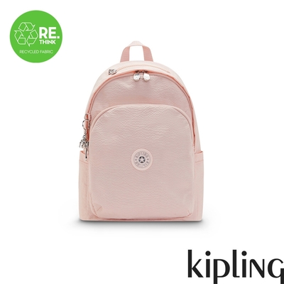 Kipling 少女玫瑰奶油色上方拉鍊後背包-DELIA