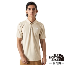 【The North Face】男 FLASHDRY吸濕透氣短袖POLO衫(亞洲版型).休閒衫.運動上衣/7QOW-3X4 卡其 N