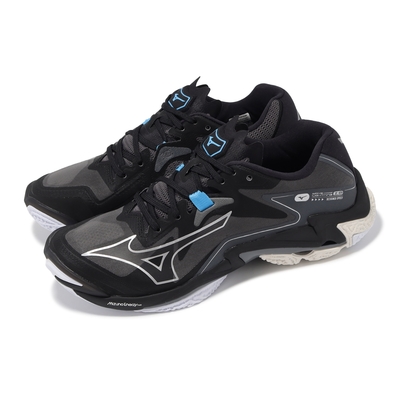 Mizuno 排球鞋 Wave Lightning Z8 男鞋 黑 灰 輕量 回彈 室內運動 羽排鞋 美津濃 V1GA2400-52