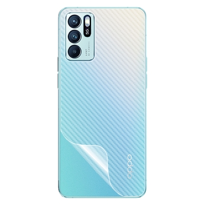 o-one大螢膜pro oppo reno6 z 5g 全膠背面保護貼 手機保護貼-carbon款